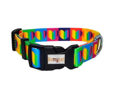 BE MY PET COLLAR DISEÑO RAINBOW HEARTS