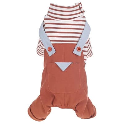 HOOPET ENTERIZO CHOMPA BLANCA RAYAS COLOR LADRILLO