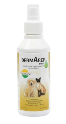 DERMASEP SPRAY 265 ML -ANTISEPTICO PARA PERRO Y GATOS