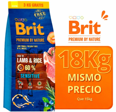 BRIT PREMIUM ADULTO SENSITIVE LAMB (15KG)1