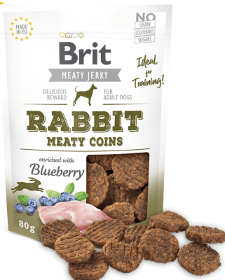 BRIT JERKY SNACK DE CONEJO PARA PERRO ADULTO (80GR)