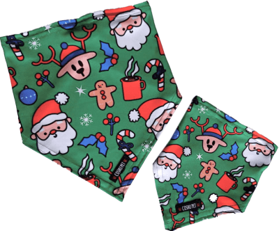 COSHUPET BANDANA NAVIDEÑA VERDE PAPA NOEL- SMALL