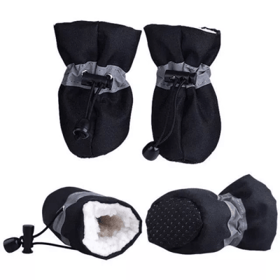BOTAS CON PELUCHE ANTIDESLIZANTES SEMI-IMPERMEABLES NEGRO
