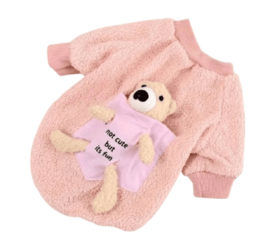 AFERSA POLERA ROSADA CON OSO DE PELUCHE NOT COTE BUT IS FUN- (TALLA 3XL)1