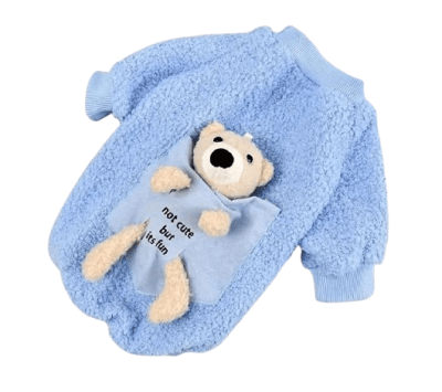 AFERSA POLERA AZUL CON OSO DE PELUCHE NOT CUTE BUT IS FUN-TALLA 3XL