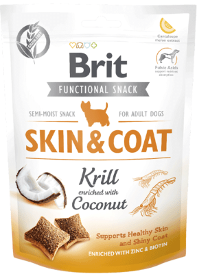 BRIT CARE DOG FUNCTIONAL SNACK SKIN & COAT KRILL
