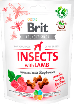 BRIT CRUNCHY SNACK INSECTS WITH LAMB (200GR)