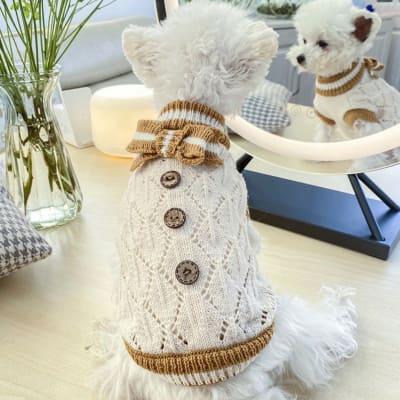 PETCIRCLE CHOMPA TEJIDA BEIGE