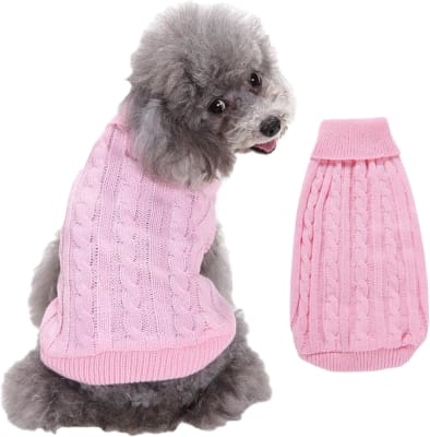 PETCIRCLE CHOMPA TEJIDA CON CUELLO TRENZADA