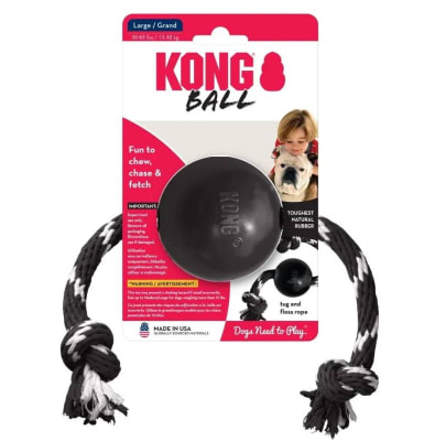 KONG EXTREME BALL  W/ROPE LG1