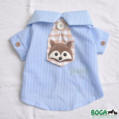 BOGA CAMISA RAYAS CELESTE