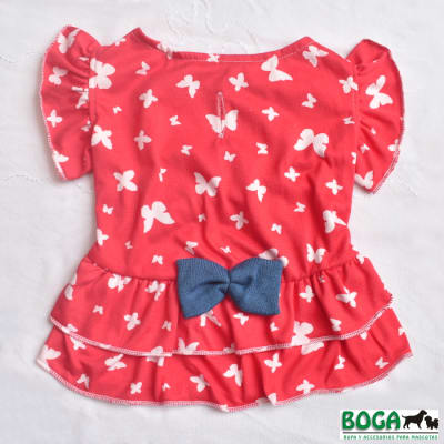 BOGA VESTIDO ROJO MARIPOSAS