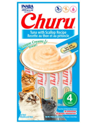 CHURU SABOR A TUNA Y SCALLOP X 4 TUBOS (GATO)1