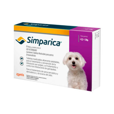 SIMPARICA TABLETA DE 2.5-5 KG (PERROS) x UNIDAD1