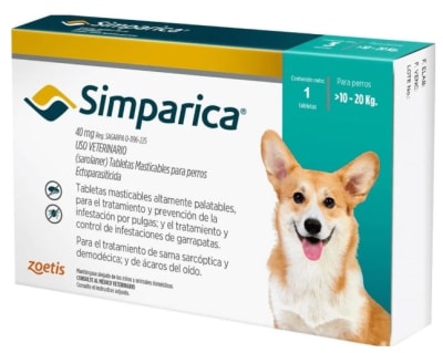 SIMPARICA TABLETA DE 10-20 KG (PERROS) x 3 UNIDADES