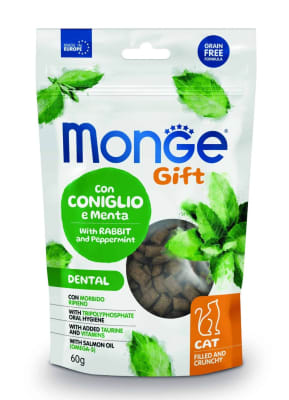 MONGE GIFT DENTAL GATO ADULTO  CONEJO- MENTA 50
