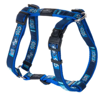 ROGZ BEACH BUM HARNESS INDIGO BONES-LARGE