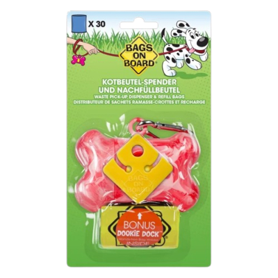 BAGS ON BOARD ROSA MARBLE BONE DISPENSER-ROSADO