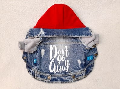AZUL CASACA JEAN CON CAPUCHA DONT GO AWAY