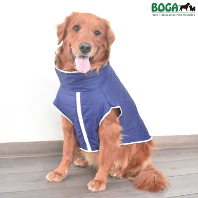 BOGA CHALECO  PUFFER AZUL-RAZA MEDIANA Y GRANDE