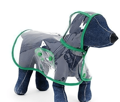 HOOPET IMPERMEABLE TRANSPARENTE CON VERDE