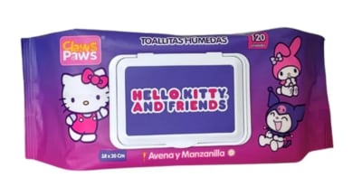 CLAWS PAWS TOALLITAS HUMEDAS HELLO KITTY (120 UNIDADES