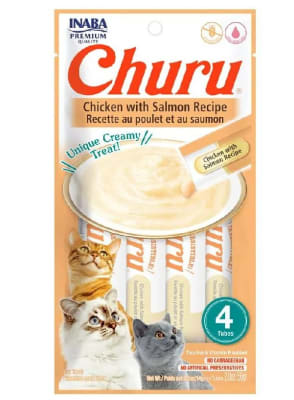 CHURU SABOR A POLLO Y SALMON X 4 TUBOS (GATO)
