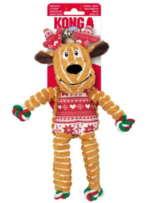 KONG FLOPPY KNOTS REINDEER ASSORTED SM/MD
