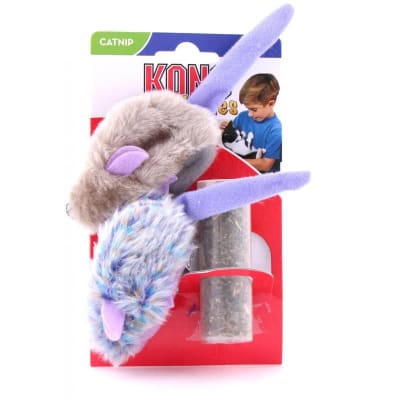 KONG REFILLABLES PURPLE MOUSE AND FROSTY GREY MOUSE