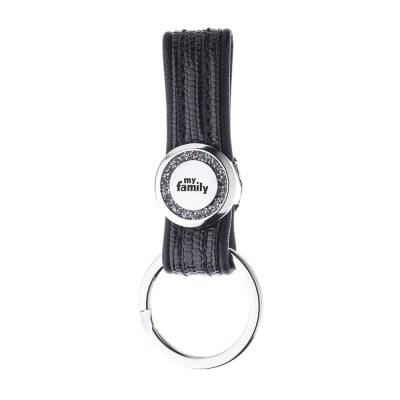 MY FAMILY KEYRING SAINT TROPEZ BLACK GLITTER1