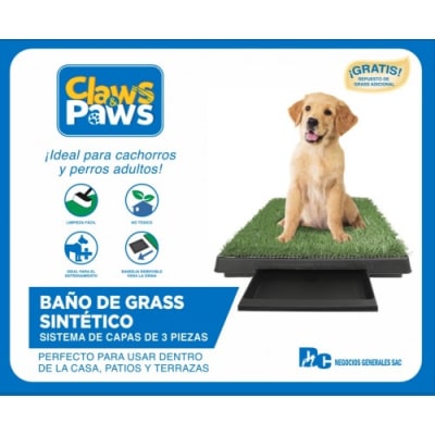 CLAWS PAWS BAÑO DE GRASS SINTETICO + REPUESTO (Medidas: 76 x 51 x 7cm.)1