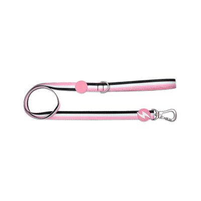 DASHI LEASH STRIPES³ PINK & BLACK-LARGE