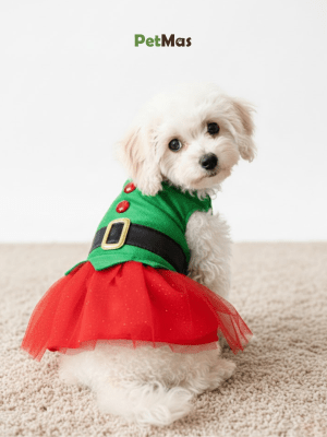 MONCHERI VESTIDO DUENDE ROJO/VERDE