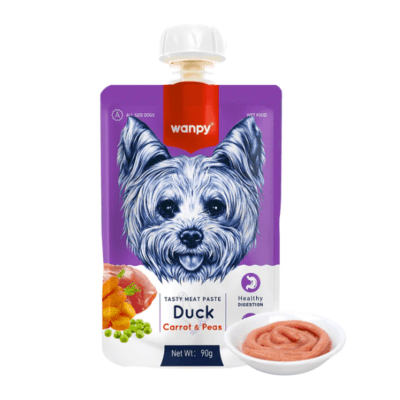 WANPY PERRO TASTY MEAT PASTE DUCK CARROT & PEAS 90GR1