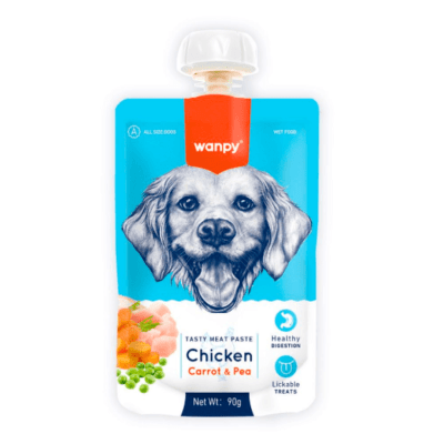 WANPY PERRO TASTY MEAT PASTE CHICKEN CARROT & PEA 90GR1