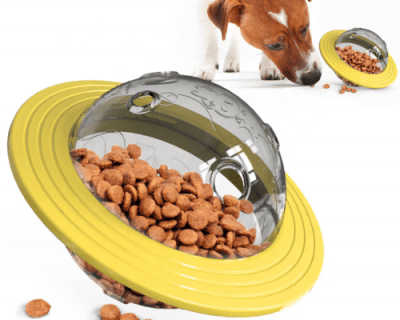 HOOPET FEEDER TREAT PLANET TOY-AMARILLO1
