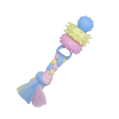 JUGUETE MORDEDOR CHUPETE CON CUERDA DE TRAPILLO