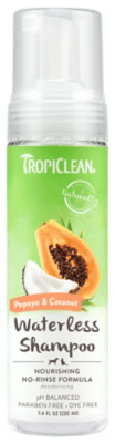 TROPICLEAN SHAMPOO AL SECO DE PAPAYA Y COCO PERRO Y GATO (220ml)1