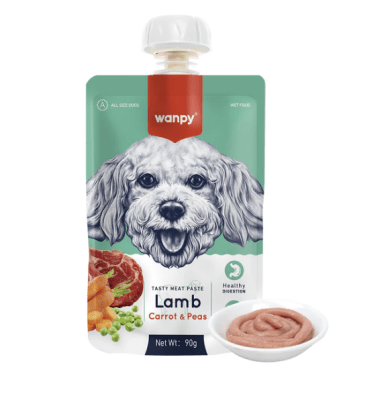 WANPY PERRO TASTY MEAT PASTE LAMB CARROT & PEA 90GR1