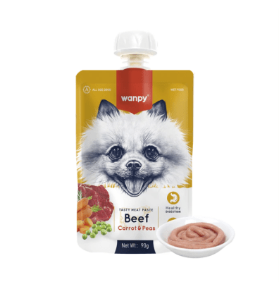 WANPY PERRO TASTE MEAT PASTE BEFF CARROT & PEA 90GR1
