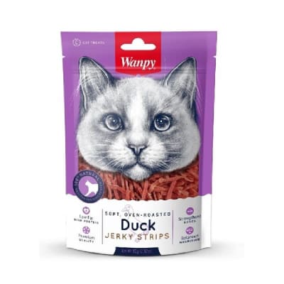WANPY SNACKS PARA GATOS TIRITAS DE PATO  80 gr.