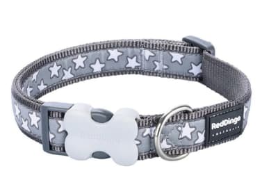 REDDINGO COLLAR DOG STARS COOL GREY1