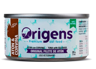ORIGENS COMIDA HÚMEDA PARA GATO DE ATÚN & CORVINA 85GR