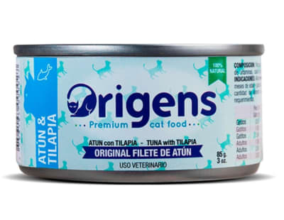 ORIGENS COMIDA HUMEDA PARA GATO ATUN & TILAPIA (85gr)1