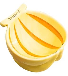 PLATO ELEVADO DE CERAMICA  PARA PERRO O GATOS- BANANA1