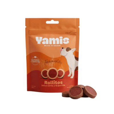 YAMIS TREATS AHUMADITOS ROLLITOS SABOR A CARNE A LA PARRILLA  (90GR)1