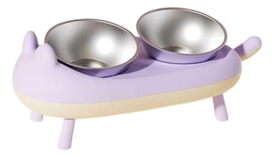 PLATO DOBLE BANDEJA CUERPO DE GATO MORADO
