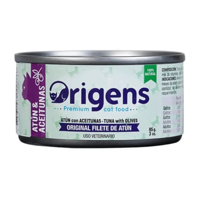 ORIGENS COMIDA HÚMEDA PARA GATO DE ATUN & ACEIUTUNAS 85GR