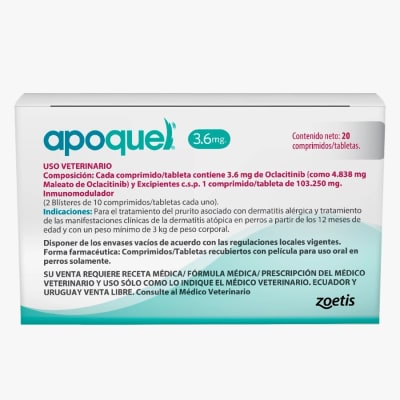 APOQUEL DE 3.6 MG PARA PERROS CON ALERGIA EN LA PIEL1