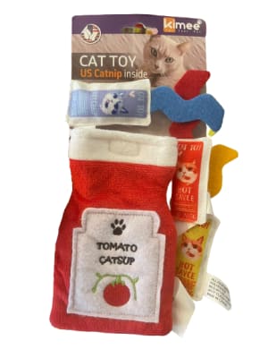 KIMEE CAT TOY TOMATO CATSUP (RELLENO DE CATNIP)1